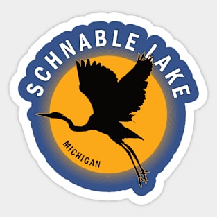 Schnable Lake in Michigan Heron Sunrise Sticker